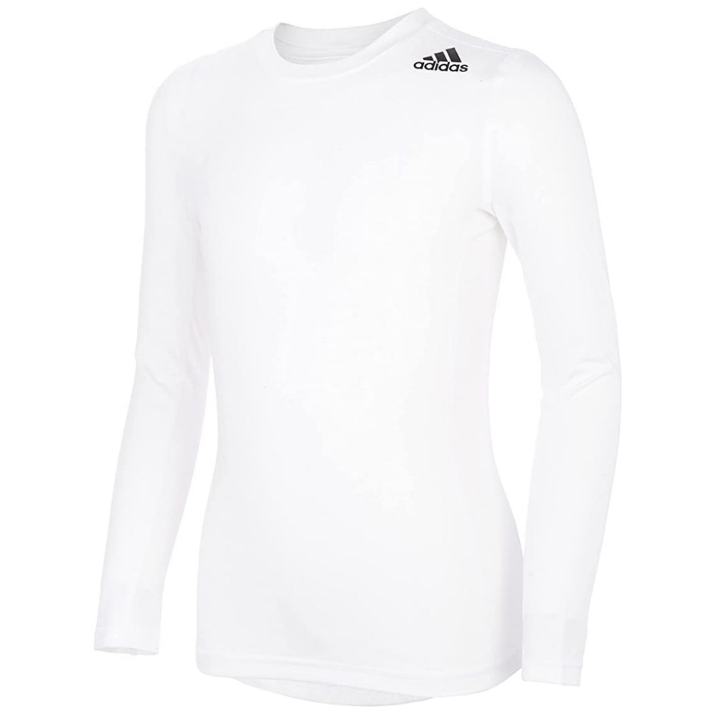 adidas Boys' Long Sleeve Aeroready Techfit Top Large White